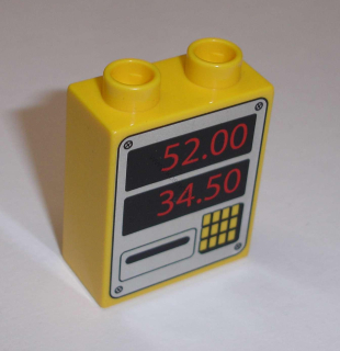 Lego Duplo D11046 (4066pb371) kostka 1x2x2 s potiskem (digitální displej s tlačítky) POUŽITÉ