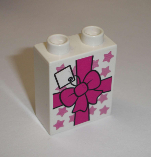 Lego Duplo D11263 (76371pb016) kostka 1x2x2 s potiskem (dárek) POUŽITÉ
