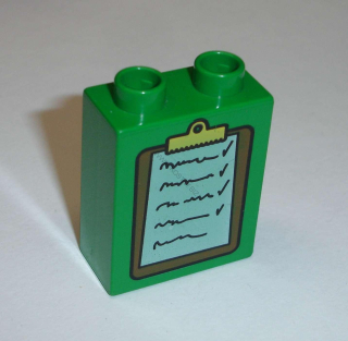 Lego Duplo D11402 (4066pb113) kostka 1x2x2 s potiskem (papír na podložce) POUŽITÉ