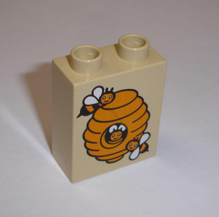 Lego Duplo D11510 (4066pb467) kostka 1x2x2 s potiskem (včelí hnízdo) POUŽITÉ