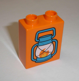 Lego Duplo D11680 (76371pb019) kostka 1x2x2 s potiskem (lucerna) POUŽITÉ