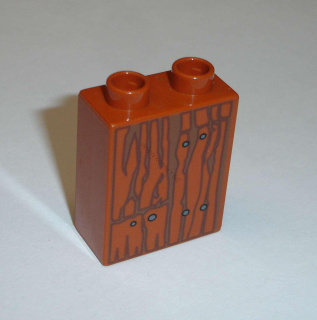 Lego Duplo D11723 (4066pb086) kostka 1x2x2 s potiskem (dřevo) POUŽITÉ