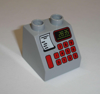 Lego Duplo D12515 (6474pb28) kostka 2x2 šikmá (pokladna s lístkem) POUŽITÉ