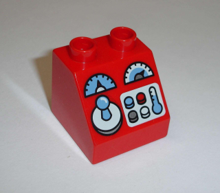 Lego Duplo D12535 (6474pb36) kostka 2x2 šikmá (ovládací panel s pákou) POUŽITÉ