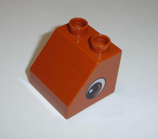 Lego Duplo D12562 (6474pb33) kostka 2x2 šikmá (oči na obou stranách) POUŽITÉ