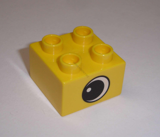 Lego Duplo D13013 (3437pe1) kostka 2x2 s potiskem (oko na obou stranách) POUŽITÉ