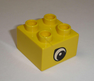 Lego Duplo D13016 (3437pb012) kostka 2x2 s potiskem (oko na dvou stranách) POUŽITÉ