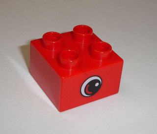 Lego Duplo D13053 (3437pb049) kostka 2x2 s potiskem (oko na obou stranách) POUŽITÉ