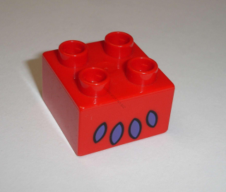 Lego Duplo D13054 (3437pb009) kostka 2x2 s potiskem (lví drápy) POUŽITÉ