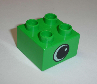 Lego Duplo D13173 (3437pe1) kostka 2x2 s potiskem (oko na dvou stranách) POUŽITÉ