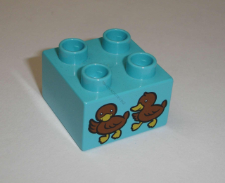 Lego Duplo D13230 (3437pb072) kostka 2x2 s potiskem (káčátka) POUŽITÉ
