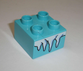 Lego Duplo D13235 (3437pb081) kostka 2x2 s potiskem (krápník) POUŽITÉ