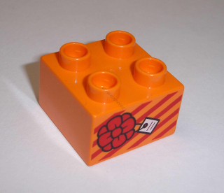 Lego Duplo D13303 (3437pb078) kostka 2x2 s potiskem (dárek s věnováním) POUŽITÉ