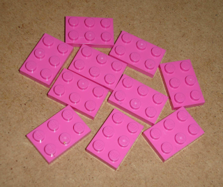 Lego 202380-X (3021) destička, podložka 2x3 10 ks POUŽITÉ