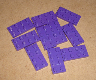 Lego 202615-X (3020) destička, podložka 2x4 10 ks POUŽITÉ