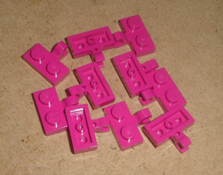 Lego 250314-7XC (11476) destička speciální 1x2, klip 10 ks NOVÉ