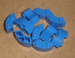 Lego 700239-XC (85080) kulatá kostka 2x2 čtvrtkruh 10 ks NOVÉ