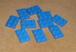 Lego 202315-X (3021) destička, podložka 2x3 10 ks POUŽITÉ