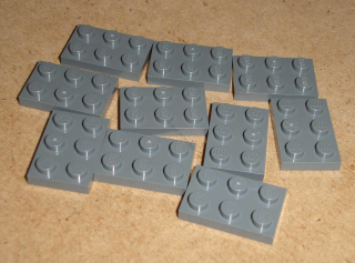 Lego 202355-X (3021) destička, podložka 2x3 10 ks POUŽITÉ