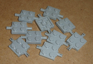 Lego 260075-X (4600) destička speciální 2x2, náprava, malý pin 10 ks POUŽITÉ