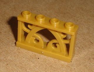 Lego 425230 (19121) plot, zábradlí 1x4x2 s ornamenty 1 ks POUŽITÉ