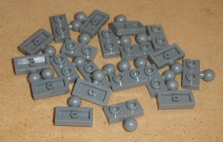Lego 258290-X (14417) destička spec. 1x2 s koulí (tažné) 20 ks POUŽITÉ