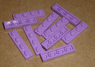 Lego 201085-X (3710) destička, podložka 1x4 10 ks POUŽITÉ