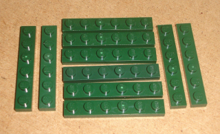 Lego 201300-X (3666) destička, podložka 1x6 10 ks POUŽITÉ
