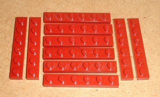 Lego 201320-X (3666) destička, podložka 1x6 10 ks POUŽITÉ