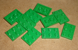 Lego 202405-X (3021) destička, podložka 2x3 10 ks POUŽITÉ