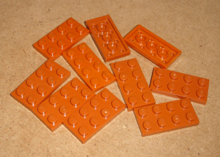 Lego 202605-X (3020) destička, podložka 2x4 10 ks POUŽITÉ