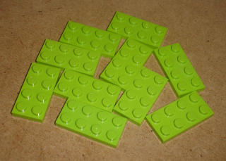 Lego 202670-X (3020) destička, podložka 2x4 10 ks POUŽITÉ