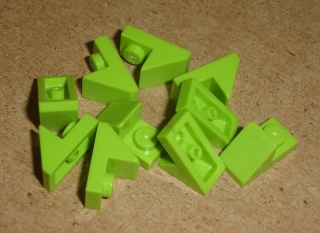 Lego 300376-3X (92946) šikmá, střecha 45 2x1 speciální 10 ks POUŽITÉ