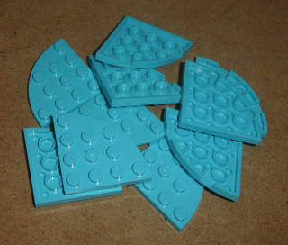 Lego 700521-2X (30565) kulatá destička 4x4 čtvrtkruh 10 ks POUŽITÉ