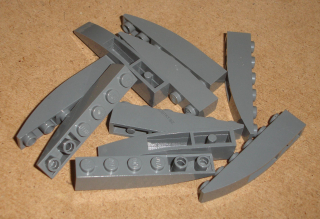 Lego 701299-X (42023) šikmá, zakulacená 6x1 10 ks POUŽITÉ