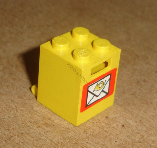 Lego 927090 (4345apx1) box bez dvířek 2x2x2 s potiskem (pošta) 1 ks POUŽITÉ