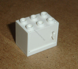 Lego 925033-3 (4532b, 4533) polička, skříňka 2x3x2 s dvířky (white) POUŽITÉ