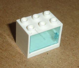 Lego 925033-4 (4532b, 4533) polička, skříňka 2x3x2 s dvířky (trans-light blue) POUŽITÉ