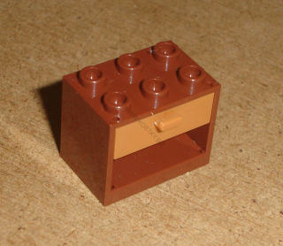 Lego 925029-2 (4532b, 4536) polička, skříňka 2x3x2 se šuplíkem 1 ks POUŽITÉ