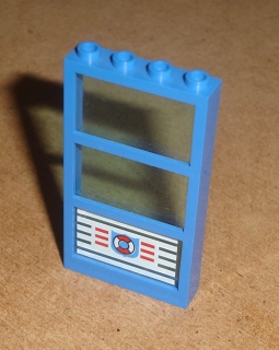 Lego 400805-2 (6160c05) okno 1x4x6 dělené se sklem a nálepkou 1 ks POUŽITÉ
