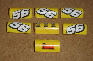 Lego 719845-2X (6081) nárazníky, zakulacené s nálepkou 7 ks POUŽITÉ