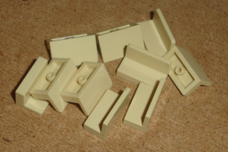 Lego 605215-X (4865, 4865b) panel 1x2x1 10 ks POUŽITÉ