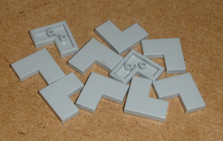 Lego 601960-X (14719) hladké kostky 2x2 rohové 10 ks POUŽITÉ