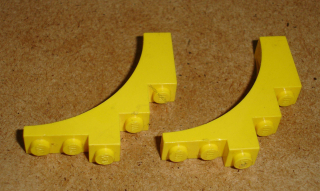 Lego 421305-2X (2339) mostový oblouk 1x5x4 lomený (stav viz foto, vrypy) 2 ks POUŽITÉ