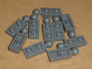 Lego 258280-X (22890) destička spec. 1x2 s koulí (tažné) 10 ks POUŽITÉ