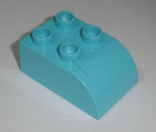Lego Duplo D10205 (2302) kostka 2x3 zaoblená med. azurová 1 ks POUŽITÉ