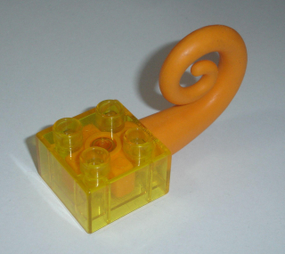 Lego Duplo D10485 (40697a) kostka 2x2 s ocasem POUŽITÉ