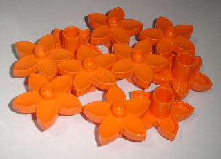 Lego Duplo D25100-X (6510) květinka malá oranžová 10 ks POUŽITÉ