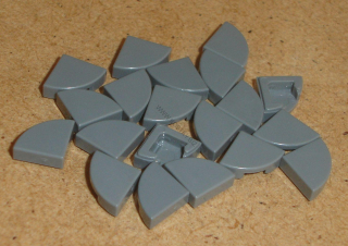Lego 700570-10X (25269) hladká kostka kulatá 1x1 čtvrthruh 20 ks POUŽITÉ