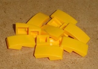 Lego 701133-6X (11477) šikmá, zakulacená 2x1 10 ks POUŽITÉ